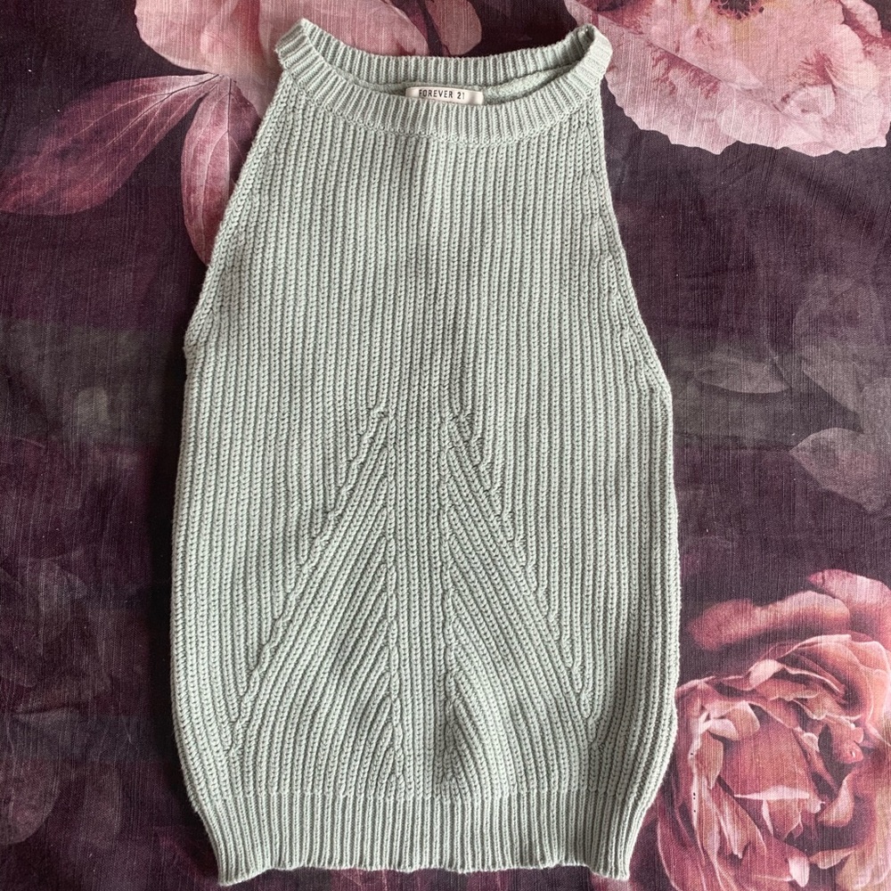 Mint green knit top